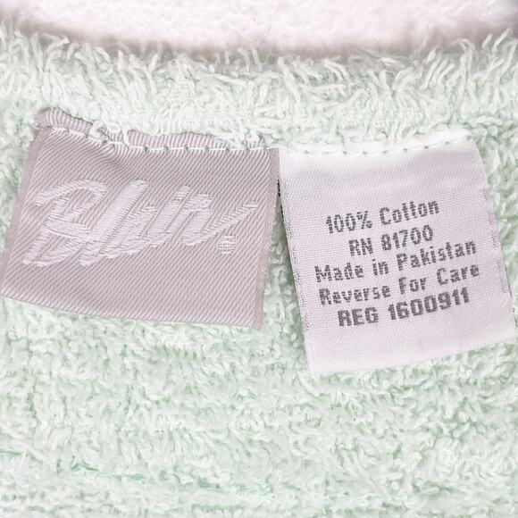 Vintage Blair Womens Terrycloth Robe Wrap Tie Embroider Hummingbird Mint Green - Picture 10 of 11